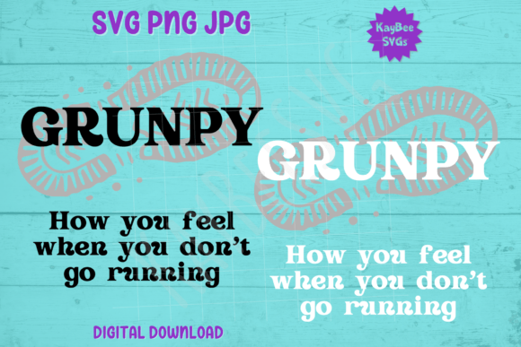 Grunpy Running Shoeprint SVG: Graphics for T-Shirt Designs