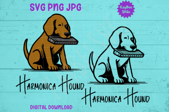 Harmonica Hound SVG PNG JPG Cut Files Review