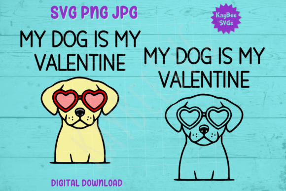 My Dog Is My Valentine: Heart Glasses T-Shirt Graphic