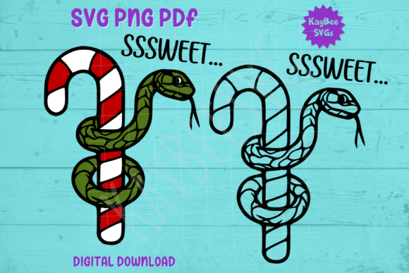Snake Wrapped Candy Cane SVG PNG for Graphic T-Shirt Designs