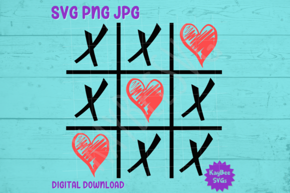 Tic Tac Toe Hearts: Valentine’s Graphics & T-Shirt Designs